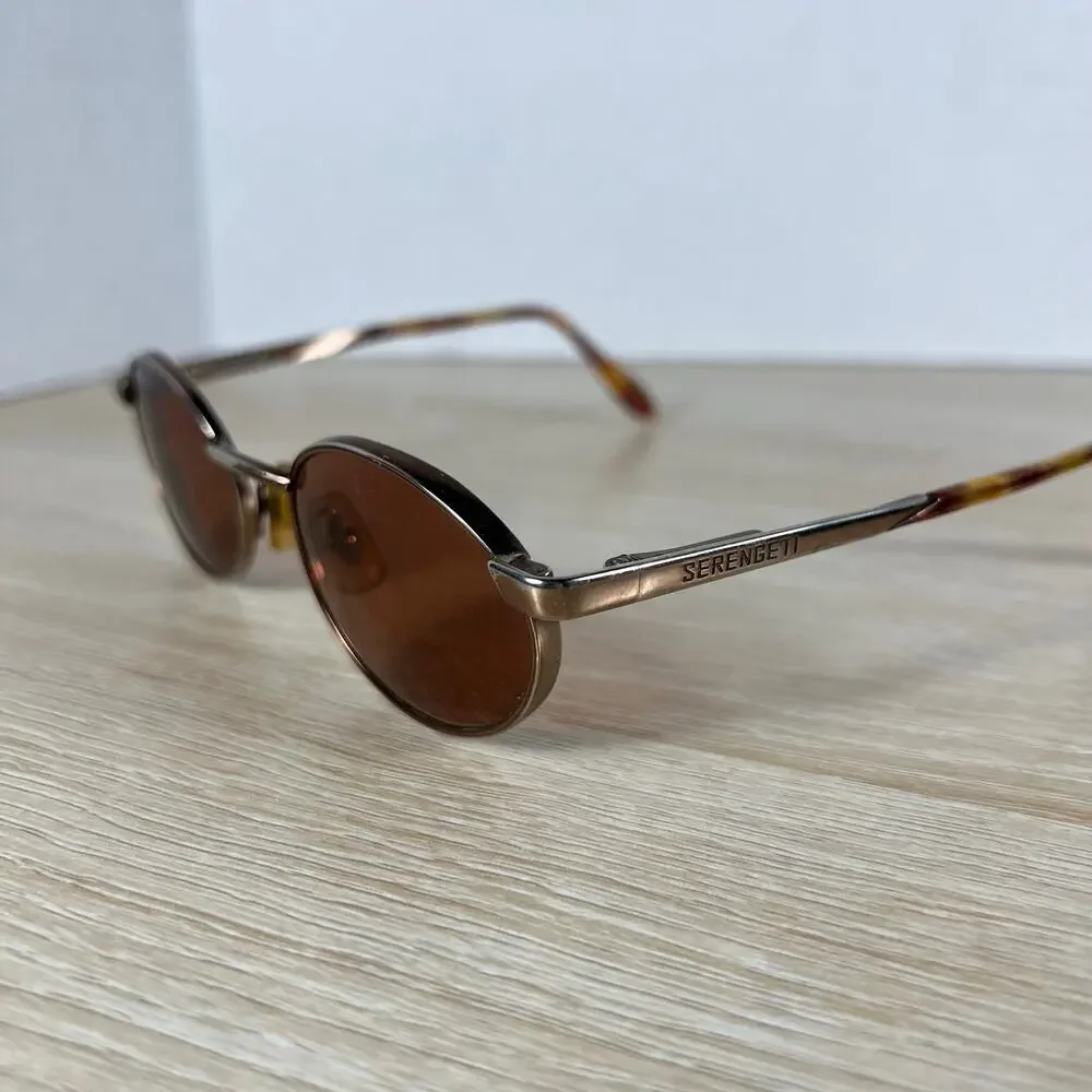 Vintage Serengeti 6412 Sunglasses Red Tinted Lenses Japan Oval Metal